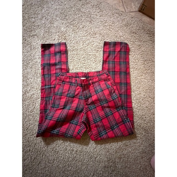 Empyre Pants - Zumiez Empyre Caelie Straight Crop Pants Red Tartan Plaid Women Size 00